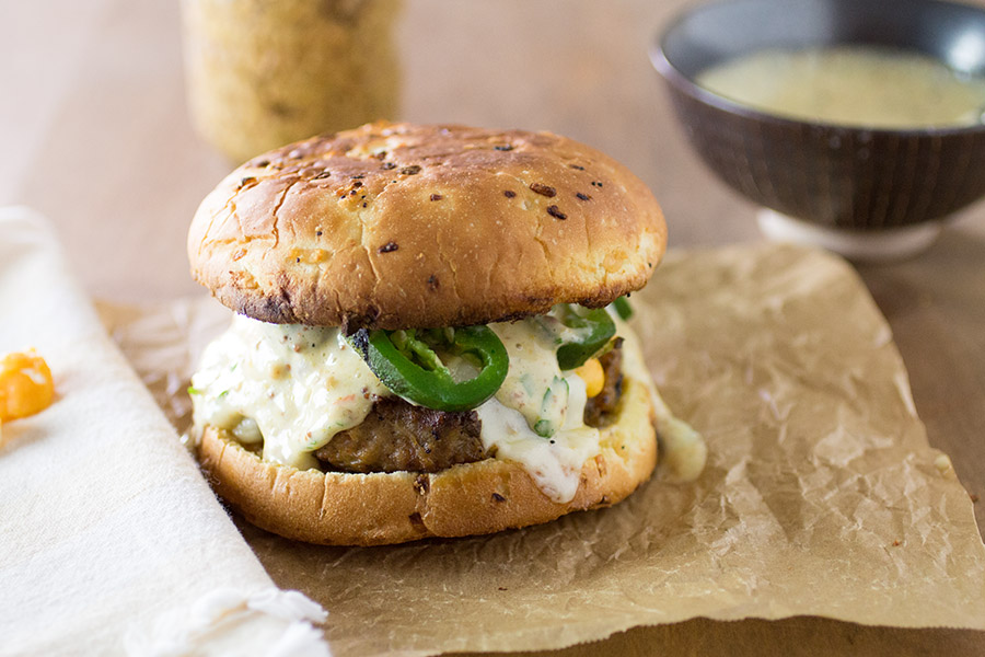 TNT Pork Burgers with Ghost Pepper-Mustard Aioli - Recipe