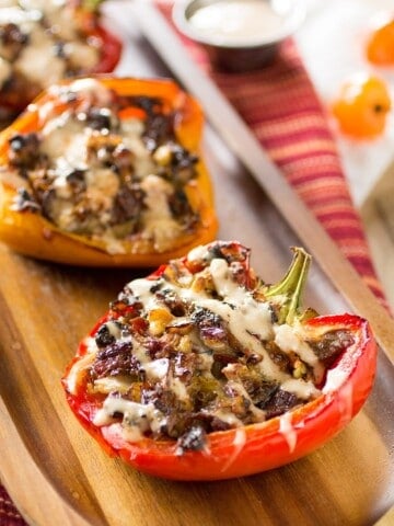 Corned Beef Stuffed Peppers made at home