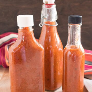 Sweet and Savory Chili Sauce served in three jars