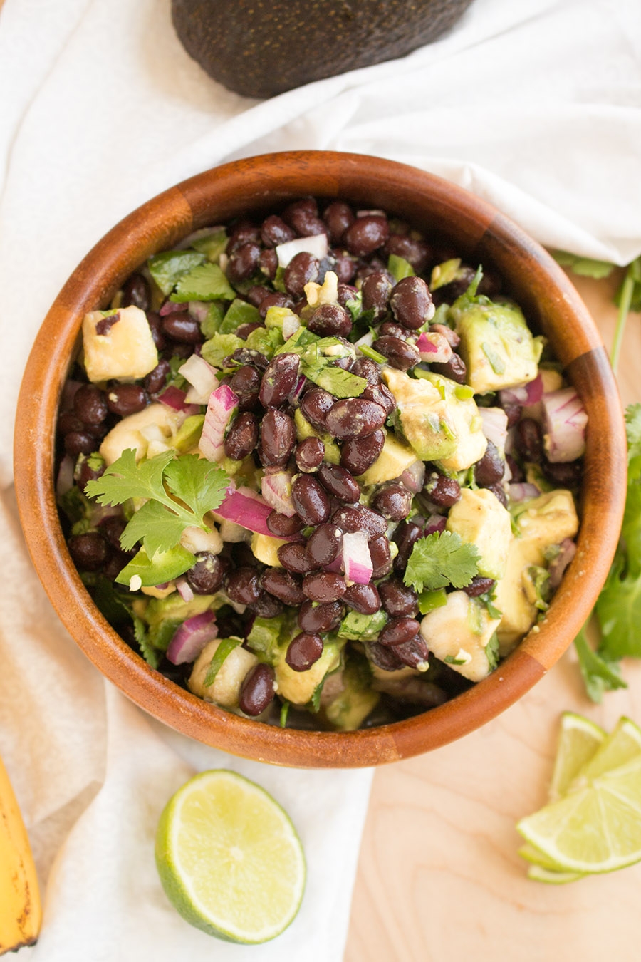 black bean-banana-avocado salsa