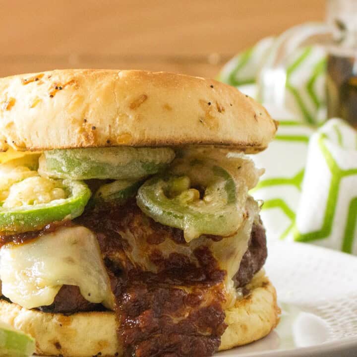 Juicy Grilled Burgers with BBQ Sauce looking amazing