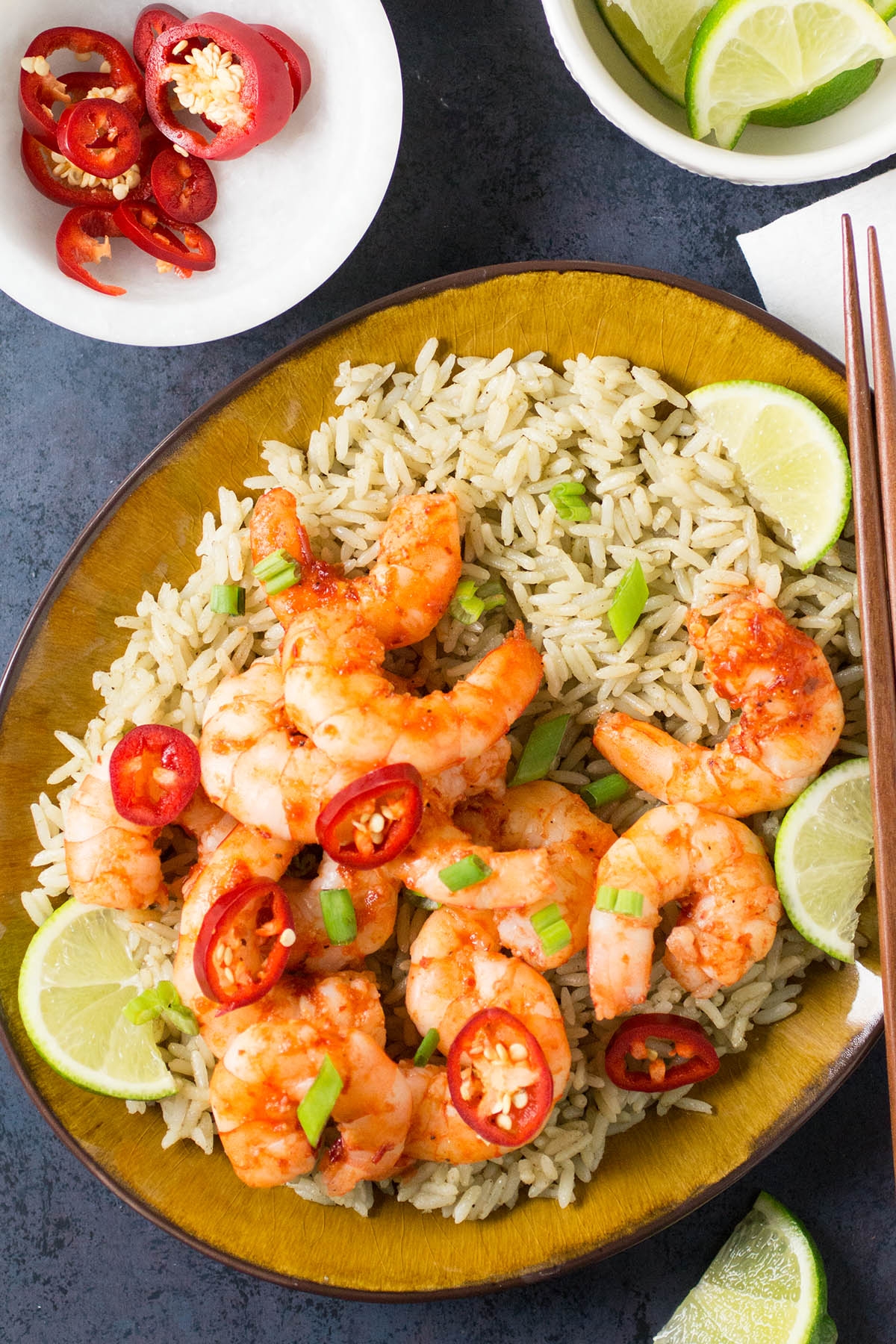 Chili-Garlic Shrimp with Thai Lime Rice - Chili Pepper Madness