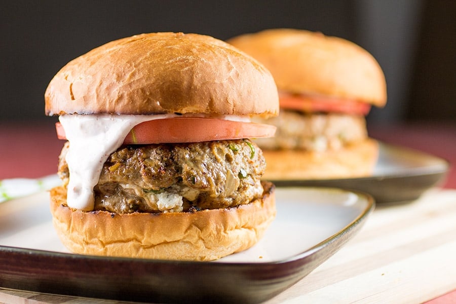 jalapeno popper stuffed turkey burgers with southwest lime sauce