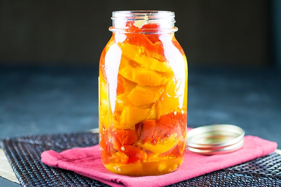 Roasted Peppers in Garlic Olive Oil Chili Pepper Madness