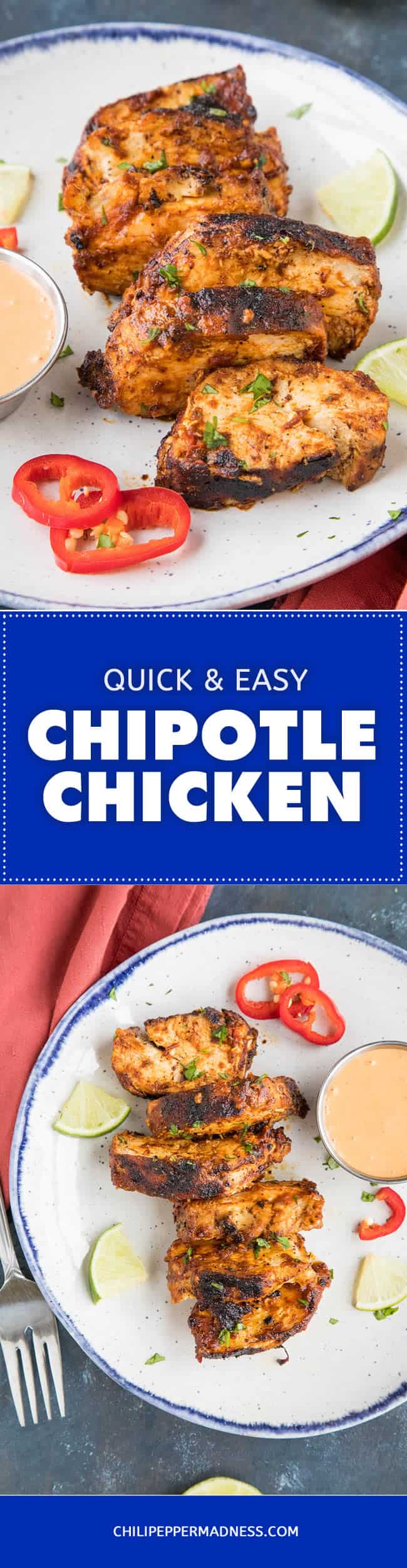 Chipotle Chicken Recipe - Recipe | ChiliPepperMadness.com #chipotle #easydinner #spicyfood