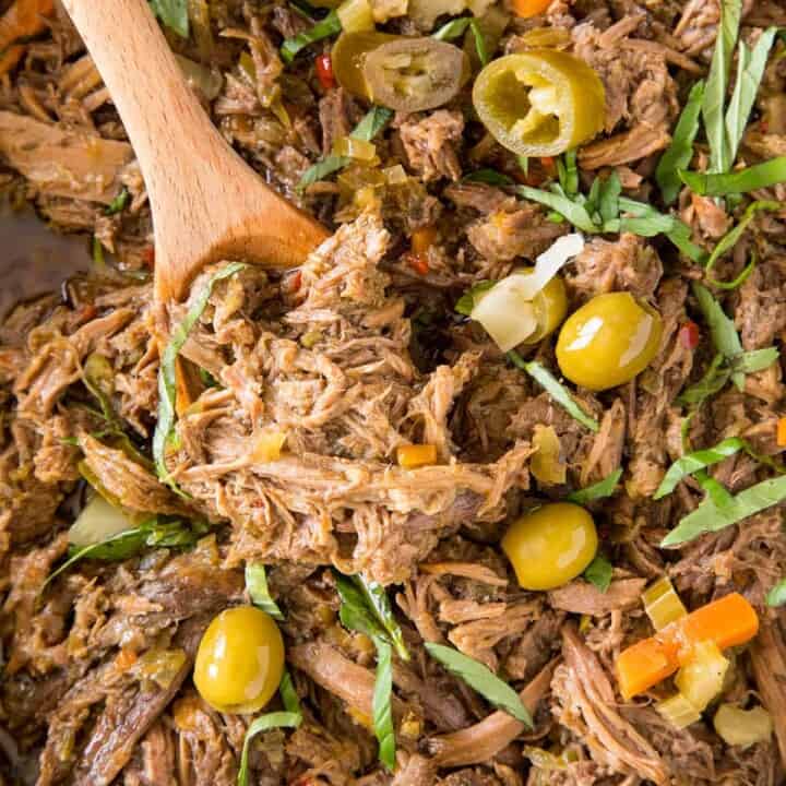 Feisty Italian Slow Cooker Pot Roast looking delicious