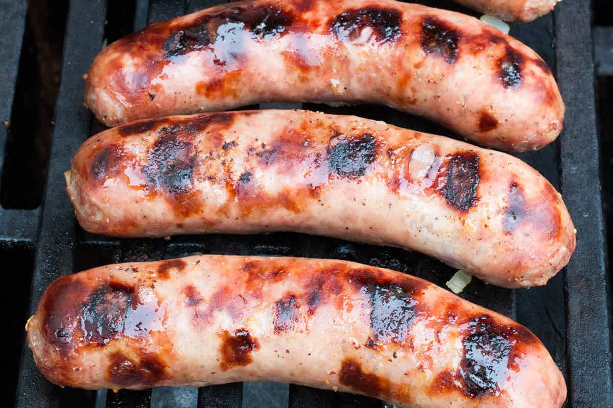 Finish your beer brats on the grill with a nice sear