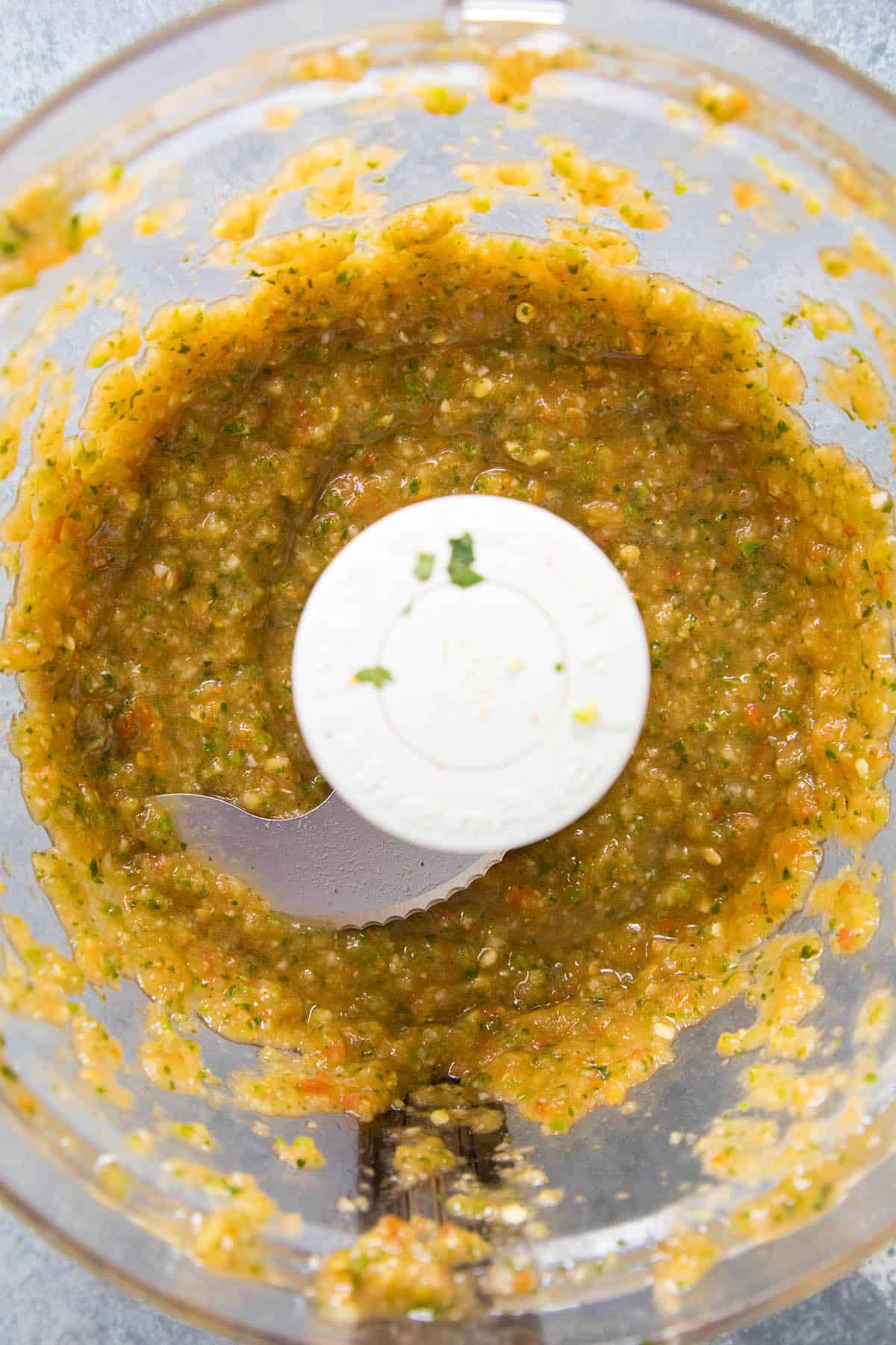 Fiery Mango Salsa - Just after the Ingredients are Processed