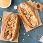 Grilled Beer Brats Recipe with Homemade Beer Cheese