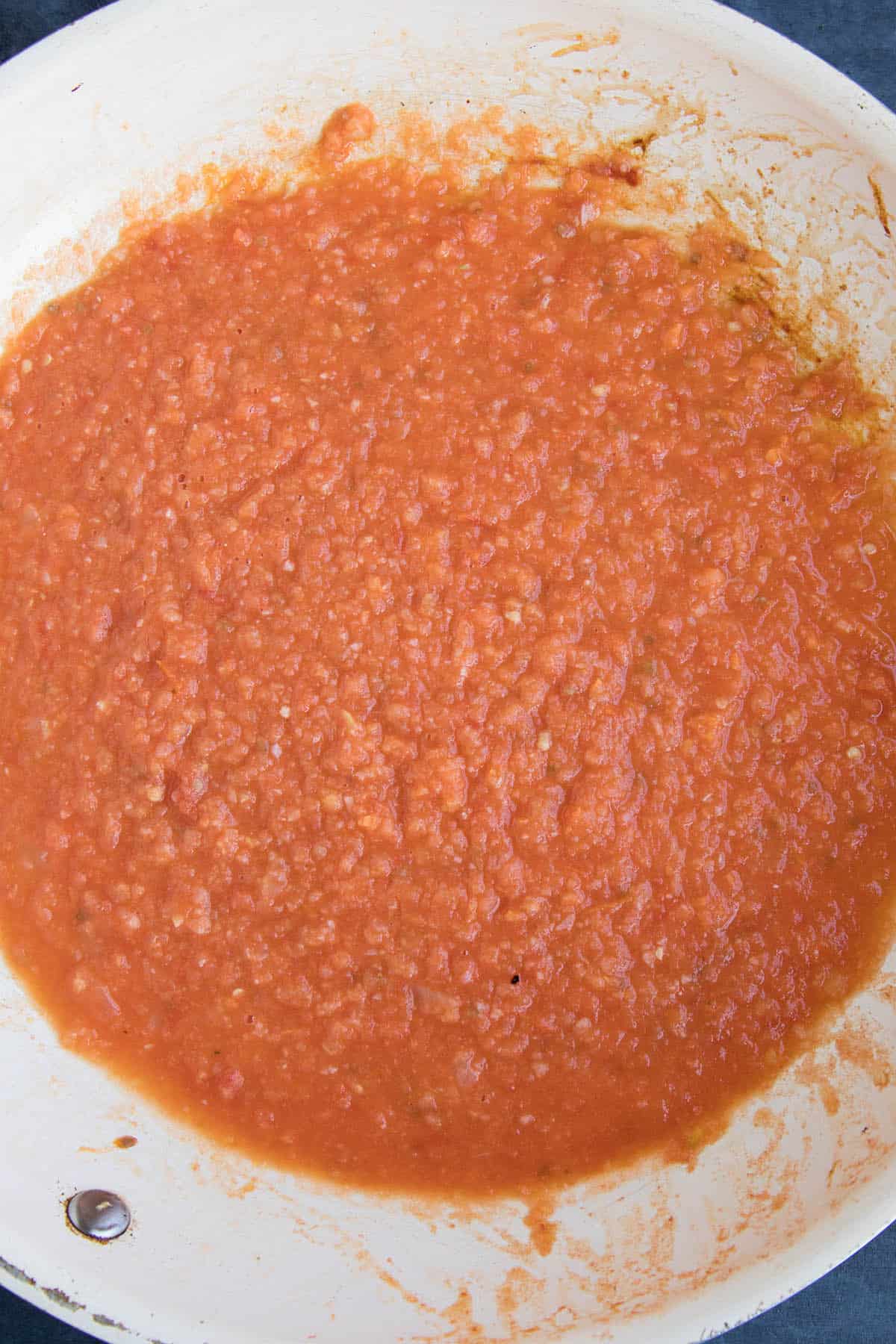 Making Habanero Salsa - Simmer to develop flavor.