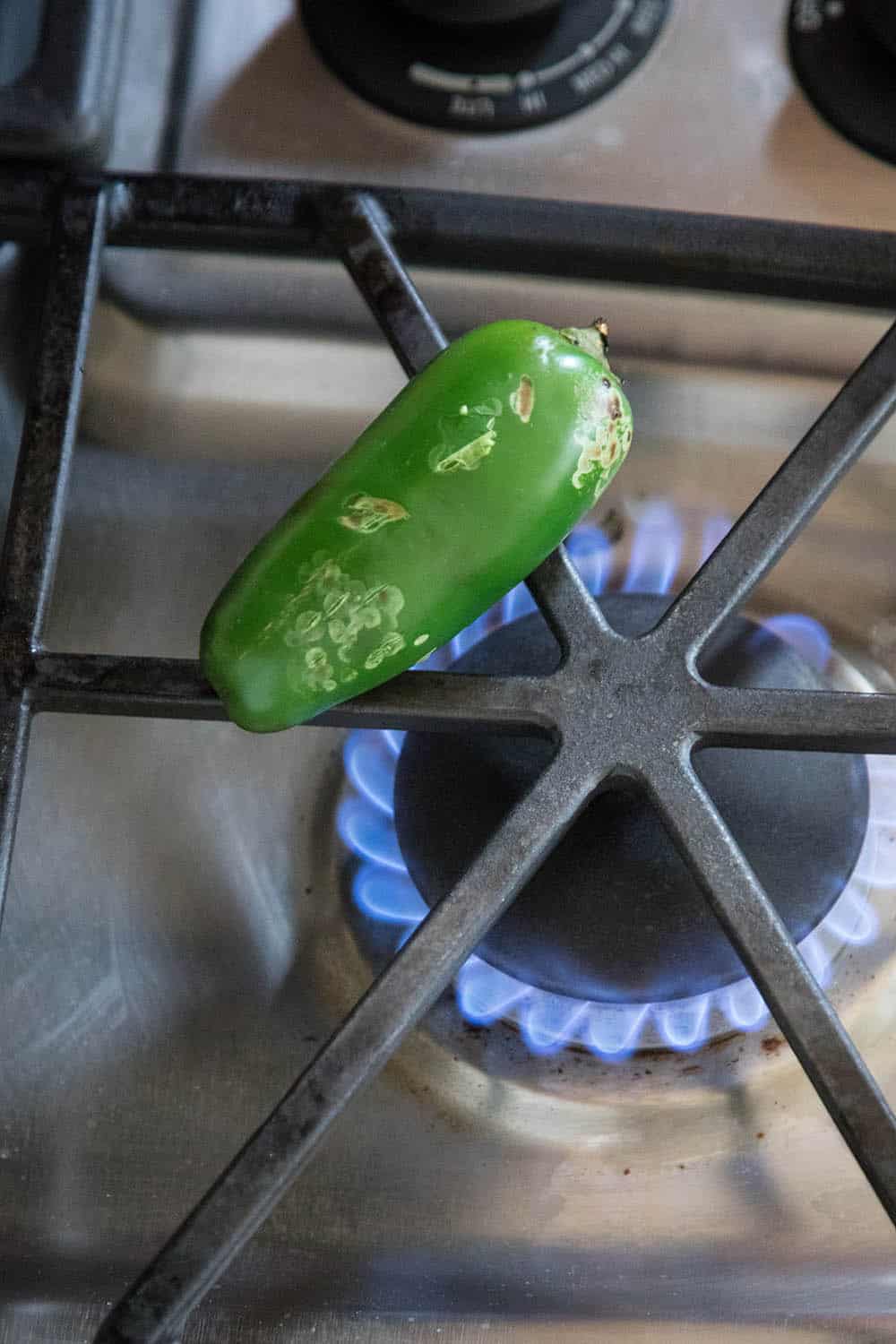 Roasting Jalapeno Peppers - Over the Flame.