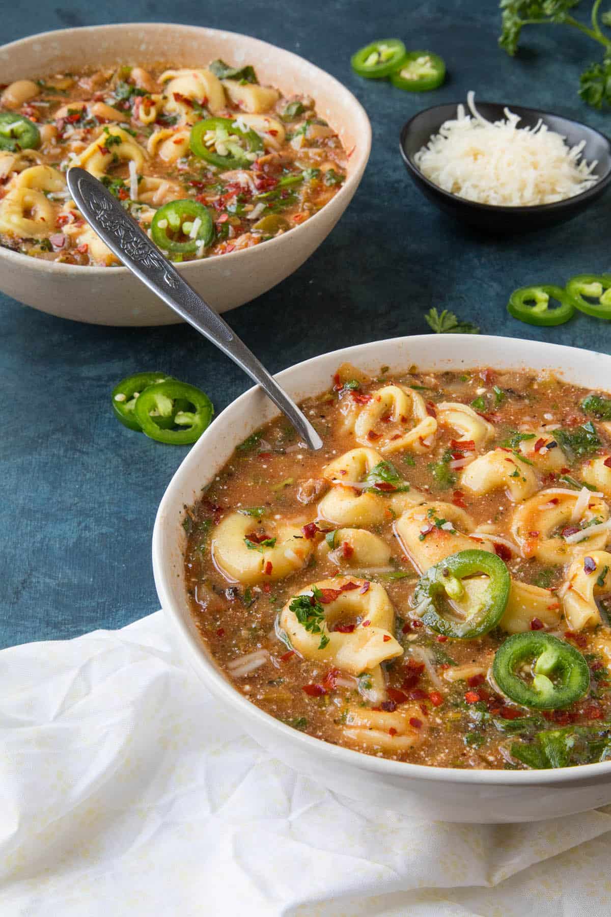 Zesty Chicken Tortellini Soup - Grab Yourself a Bowl