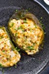 These cheesy stuffed poblano peppers are ready to eat!