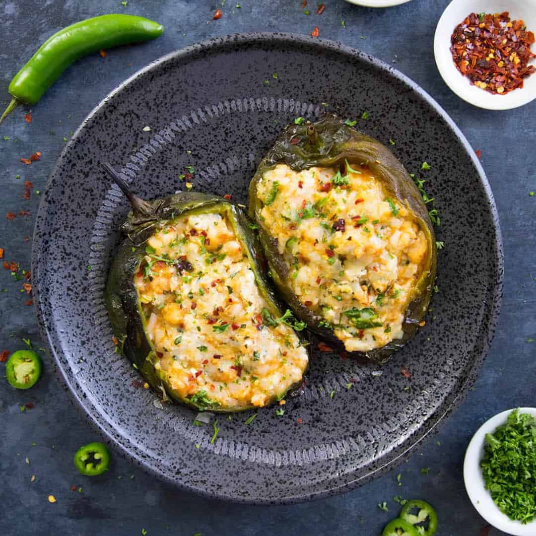 Cajun Shrimp Stuffed Poblano Peppers Recipe