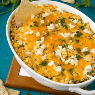 Cheese Dip with Corn and Roasted Poblano Peppers - Recipe