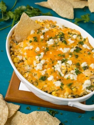 Cheese Dip with Corn and Roasted Poblano Peppers - Recipe