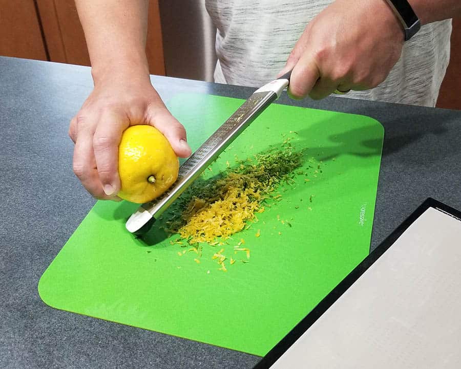 Zesting lemons and limes for making citrus salt