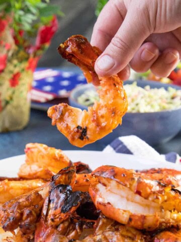 Colossal Grilled Shrimp with Harissa Marinade.