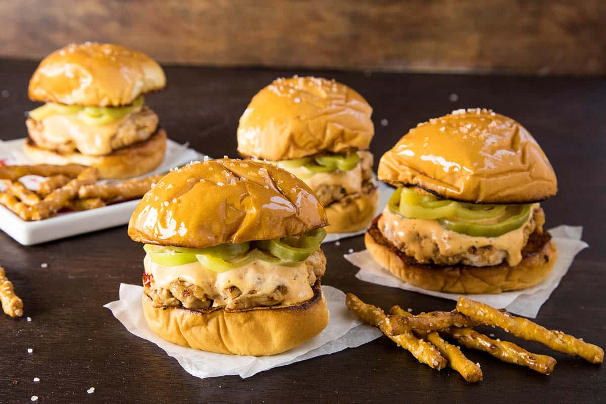 These Fiery Pork Sliders are Slathered with a Creamy Guajillo Mayonnaise.