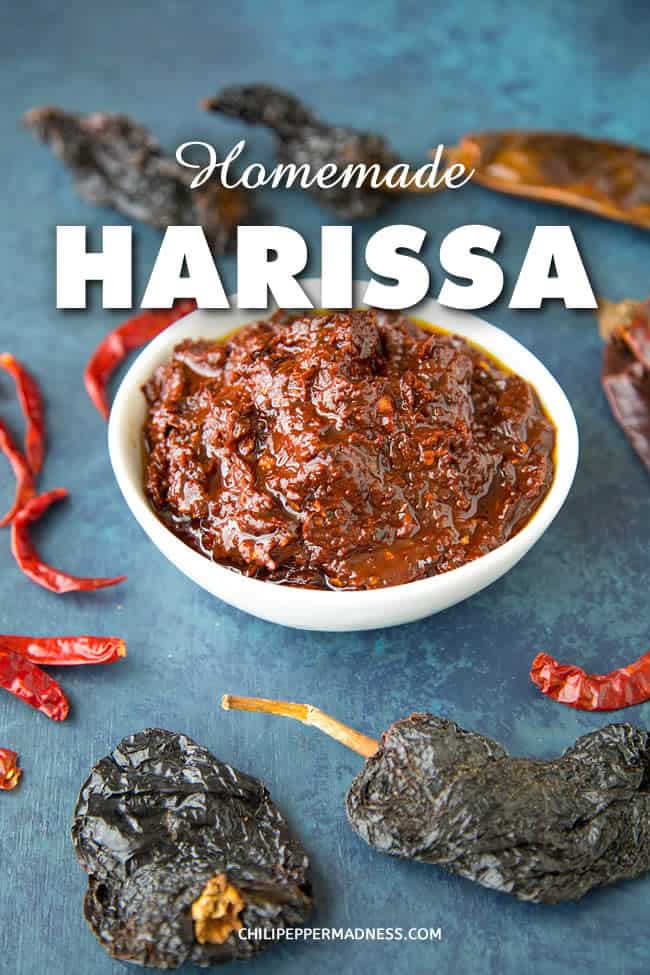 Homemade Harissa Recipe - This homemade harissa recipe is the ultimate chili paste with a mixture of chili peppers, oil and seasonings, including cumin, caraway, coriander and more. Learn how to make it. #Harissa #ChiliPeppers #ChiliPaste #SpicyFood