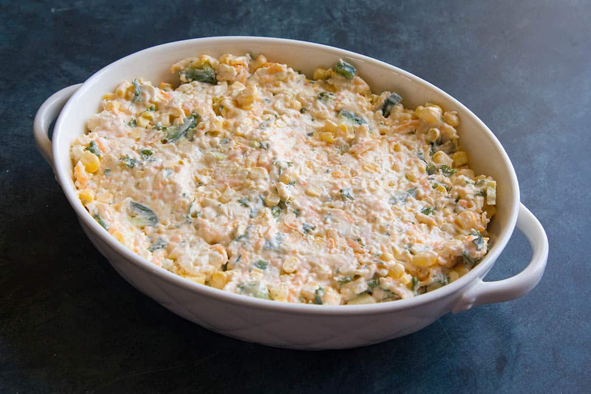 Mexican Corn Dip Before Baking