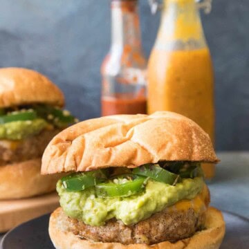 Turkey-Chorizo Burgers with Creamy Guacamole - Recipe