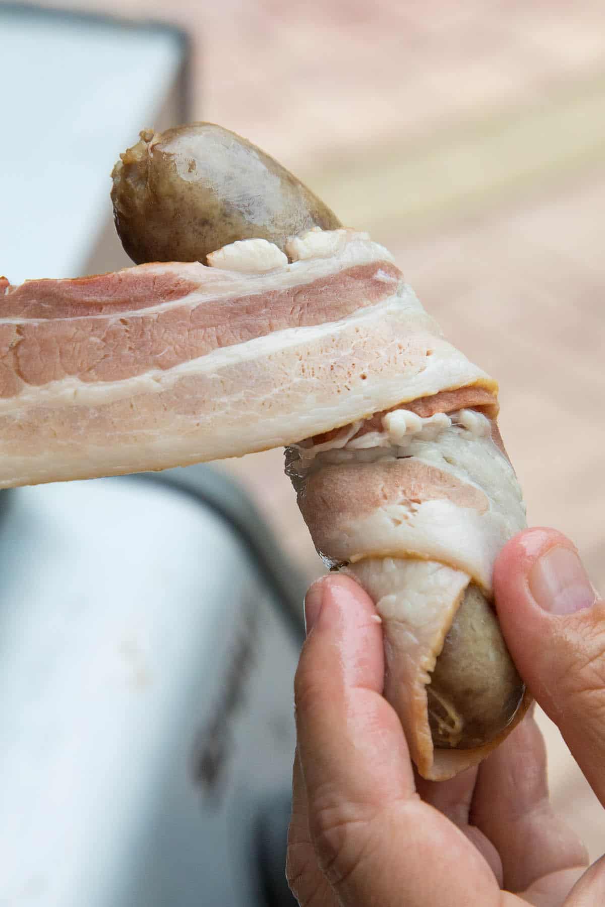 Wrapping Sausages in Bacon