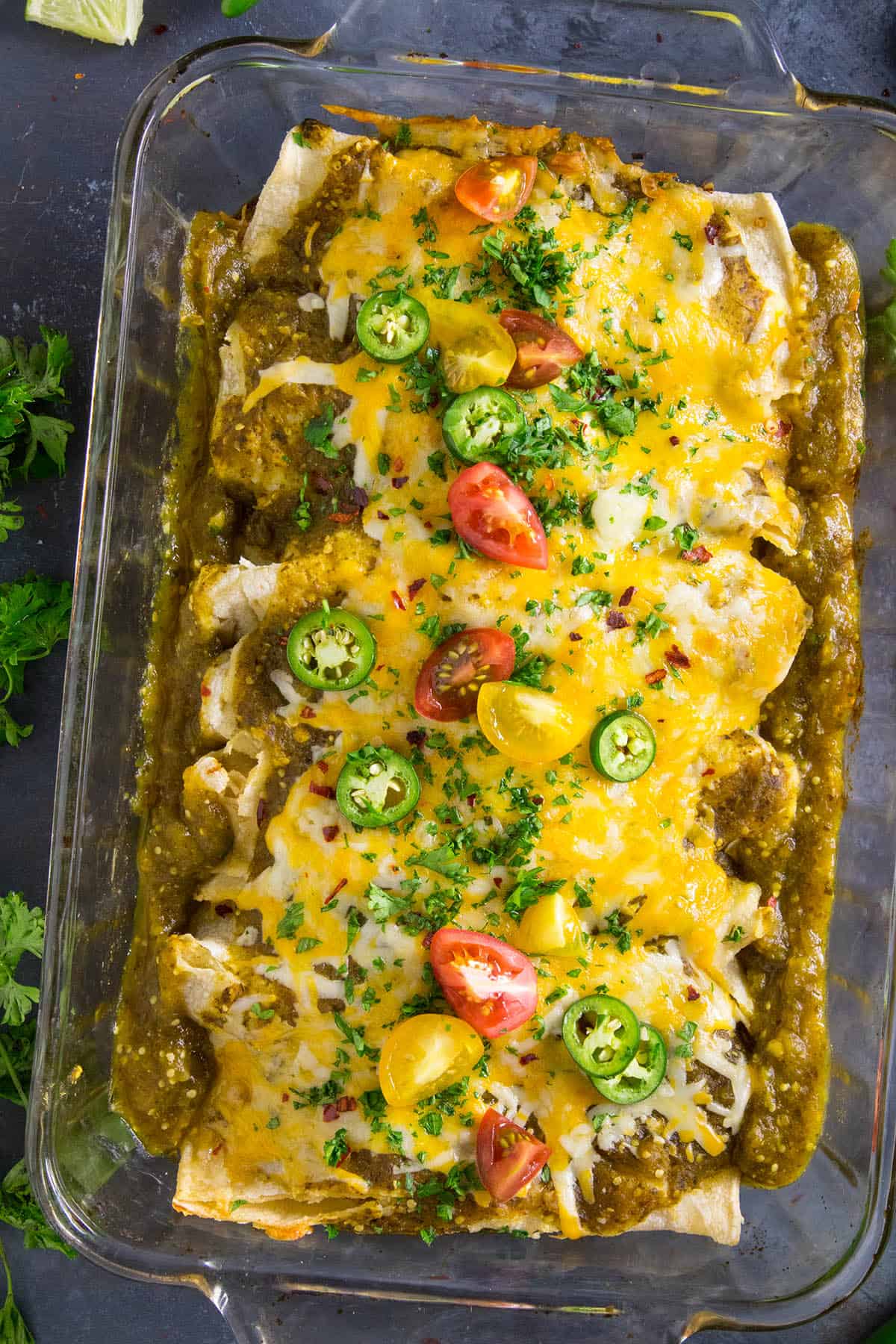 Chicken Enchiladas Verde with Cheese - Recipe - Chili Pepper Madness