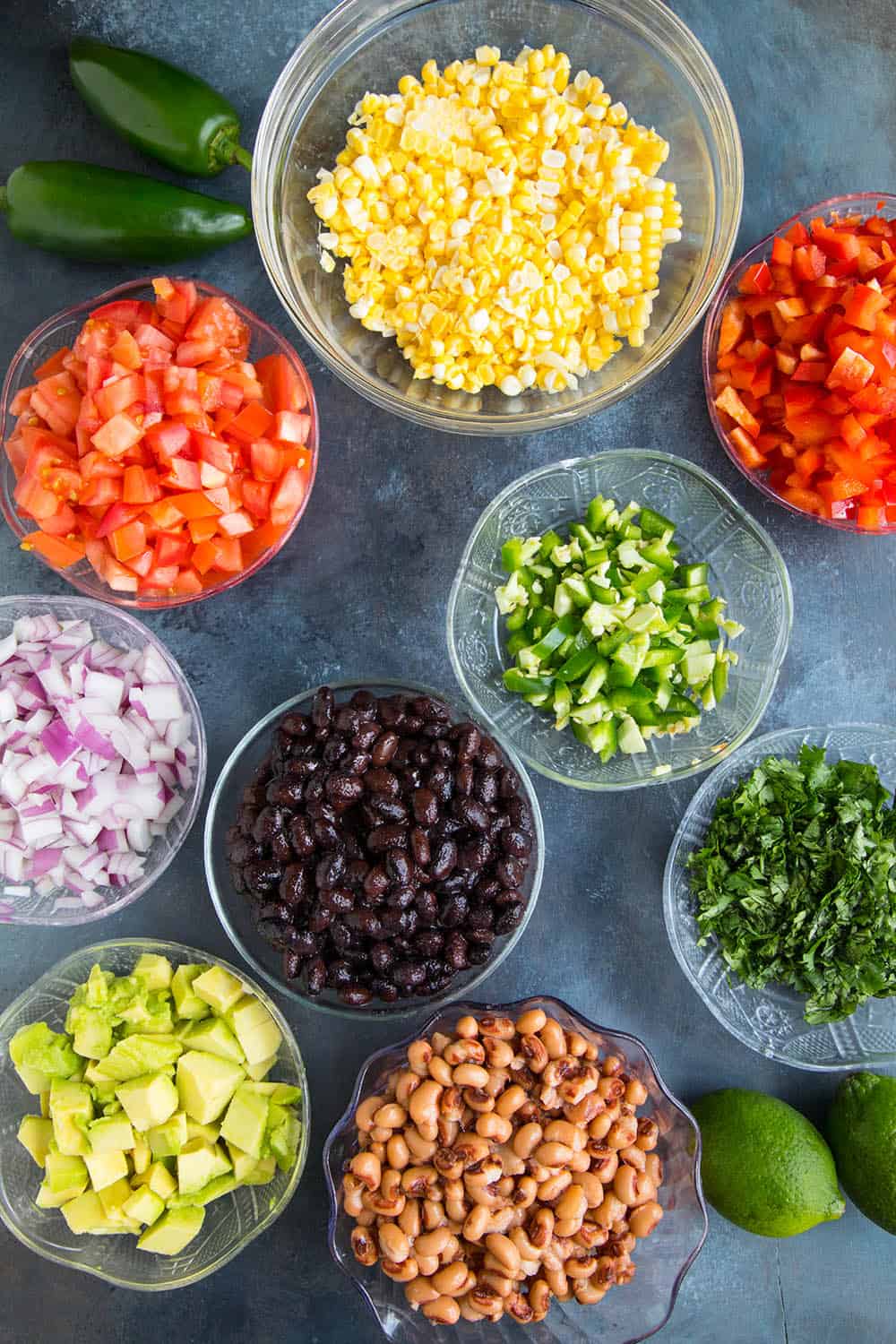 Ingredients for making Cowboy Caviar.