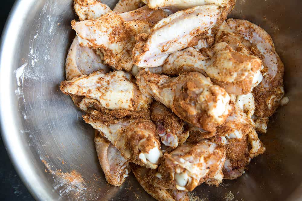 Chicken Wings Rubbed with Ghost Pepper Flakes and Seasonings