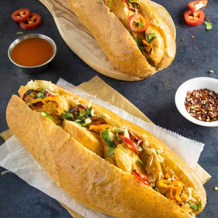 Spicy Grilled Chicken Sandwich with Smoked Gouda and Habanero Hot Sauce - Recipe