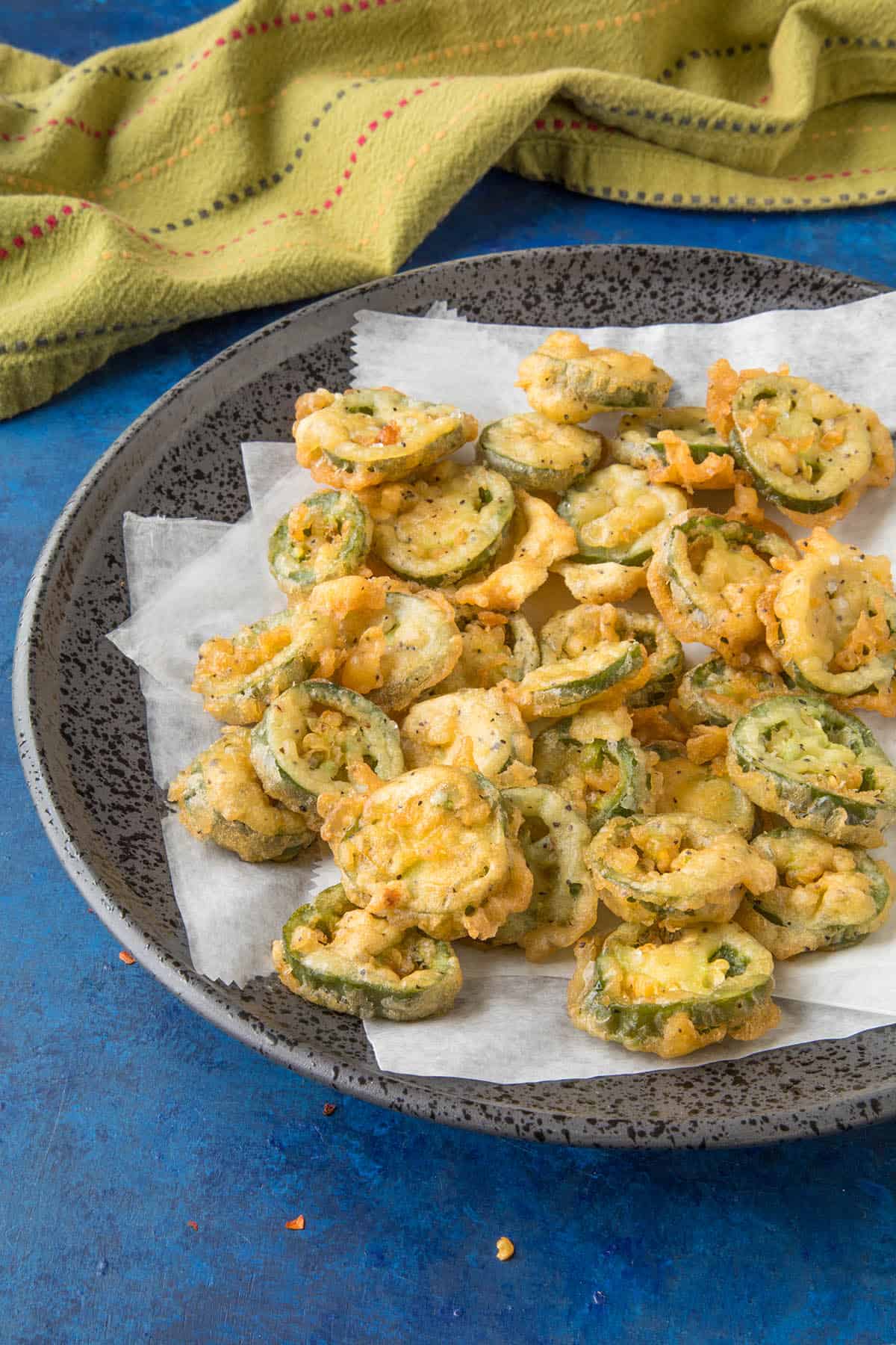 Jalapeno Bottle Caps served on a huge plate