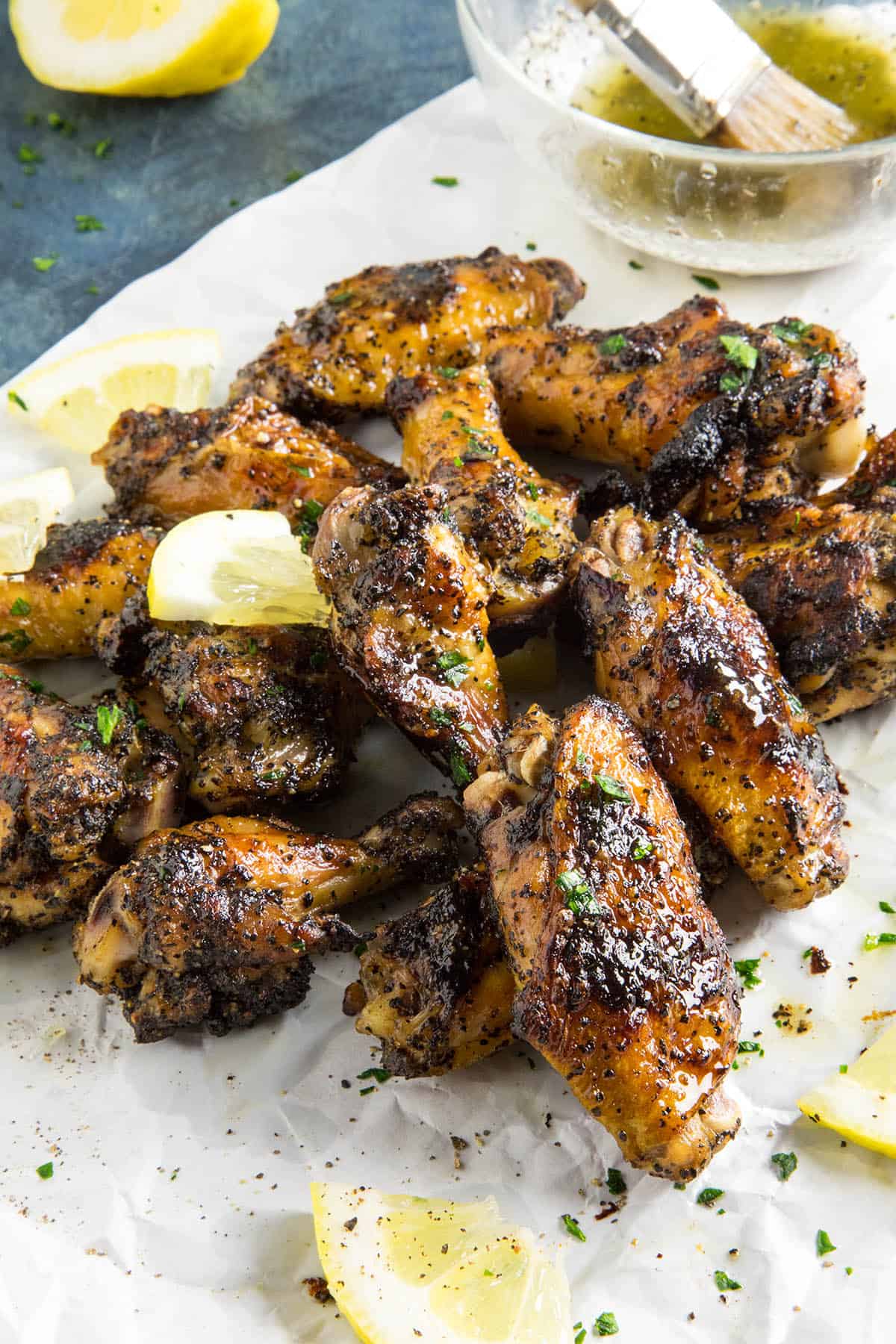 Lemony Grilled Lemon-Pepper Chicken Wings - Chili Pepper Madness