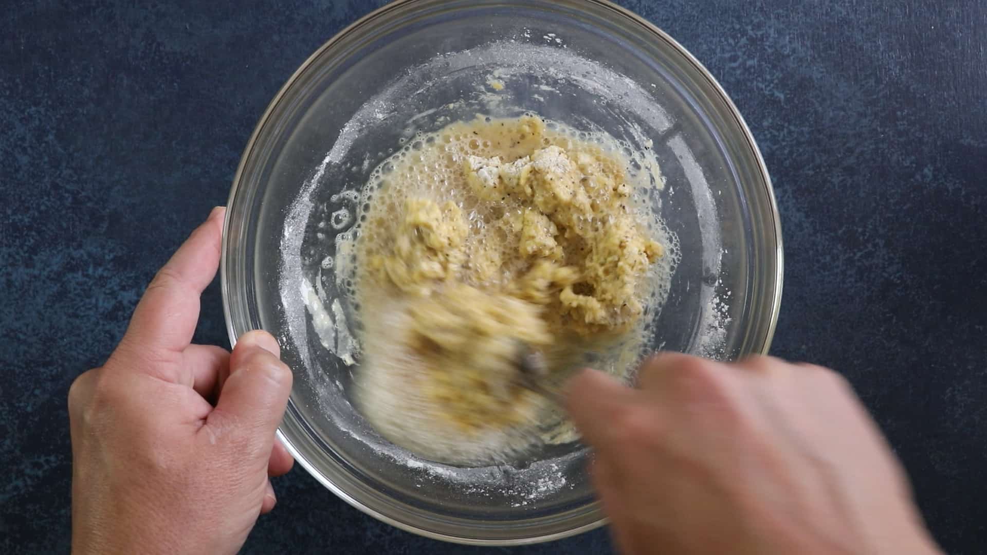 Mixing the beer batter