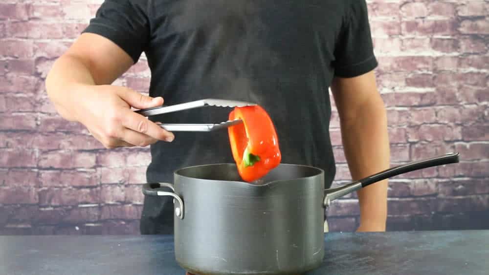 Blanching our Chili Peppers