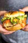Guacamole Turkey Burgers with Roasted Jalapeno Peppers - Recipe