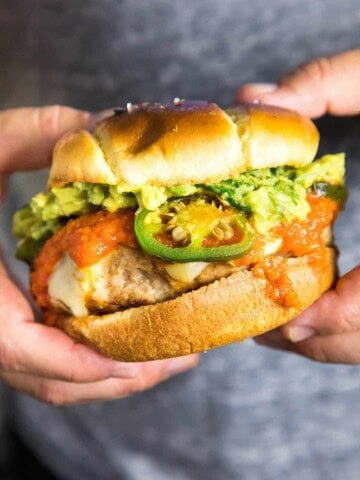 Guacamole Turkey Burgers with Roasted Jalapeno Peppers - Recipe