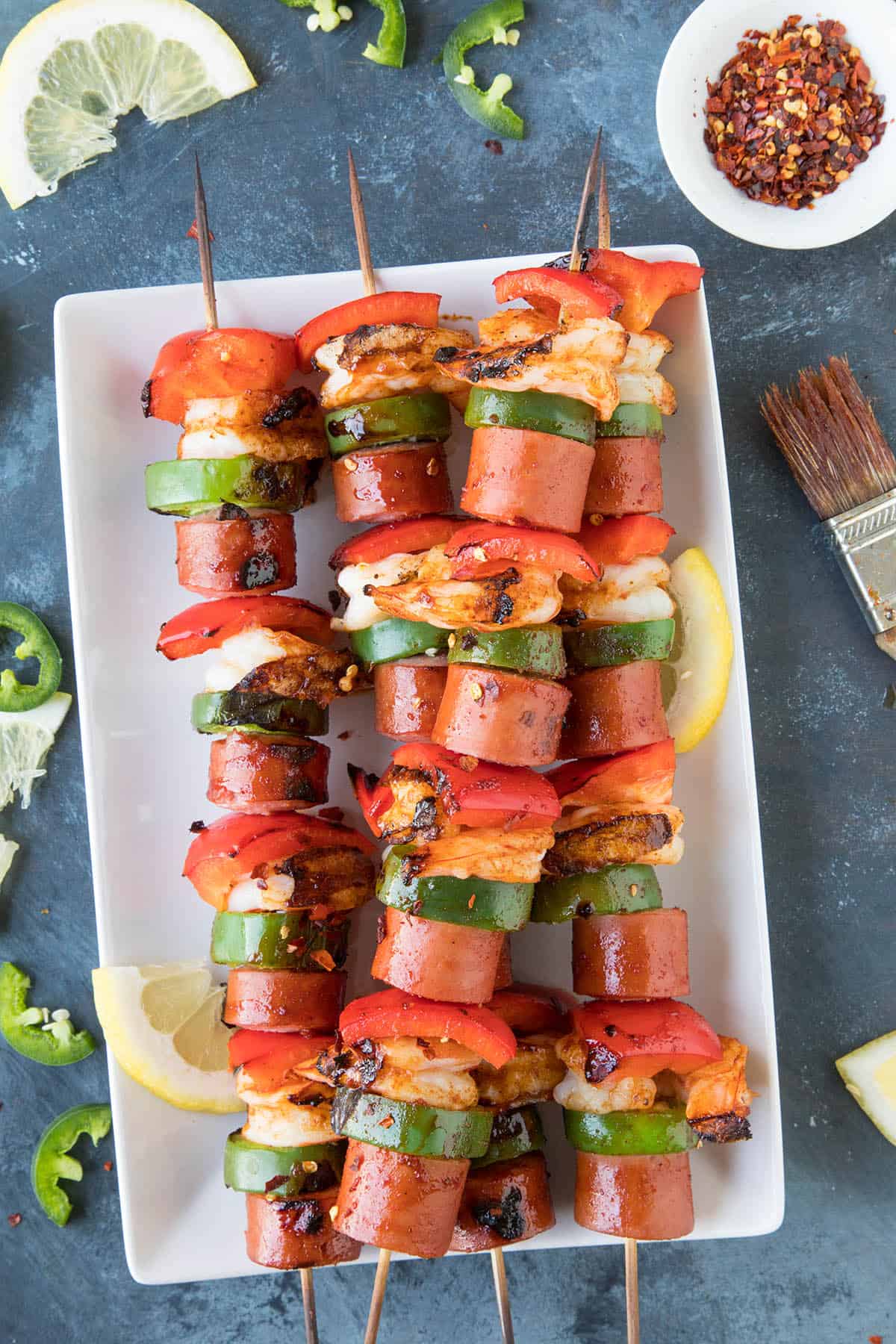 10 Minute Shrimp and Sausage Skewers - Freshly Grilled