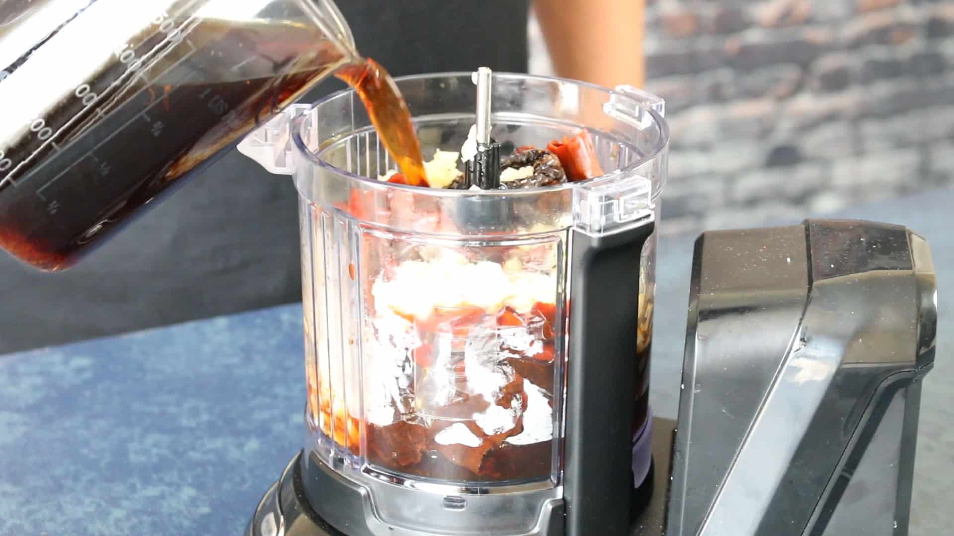 Adding Water to the food processor