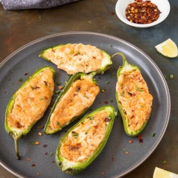 Baked Cream Cheese Jalapeno Poppers served.