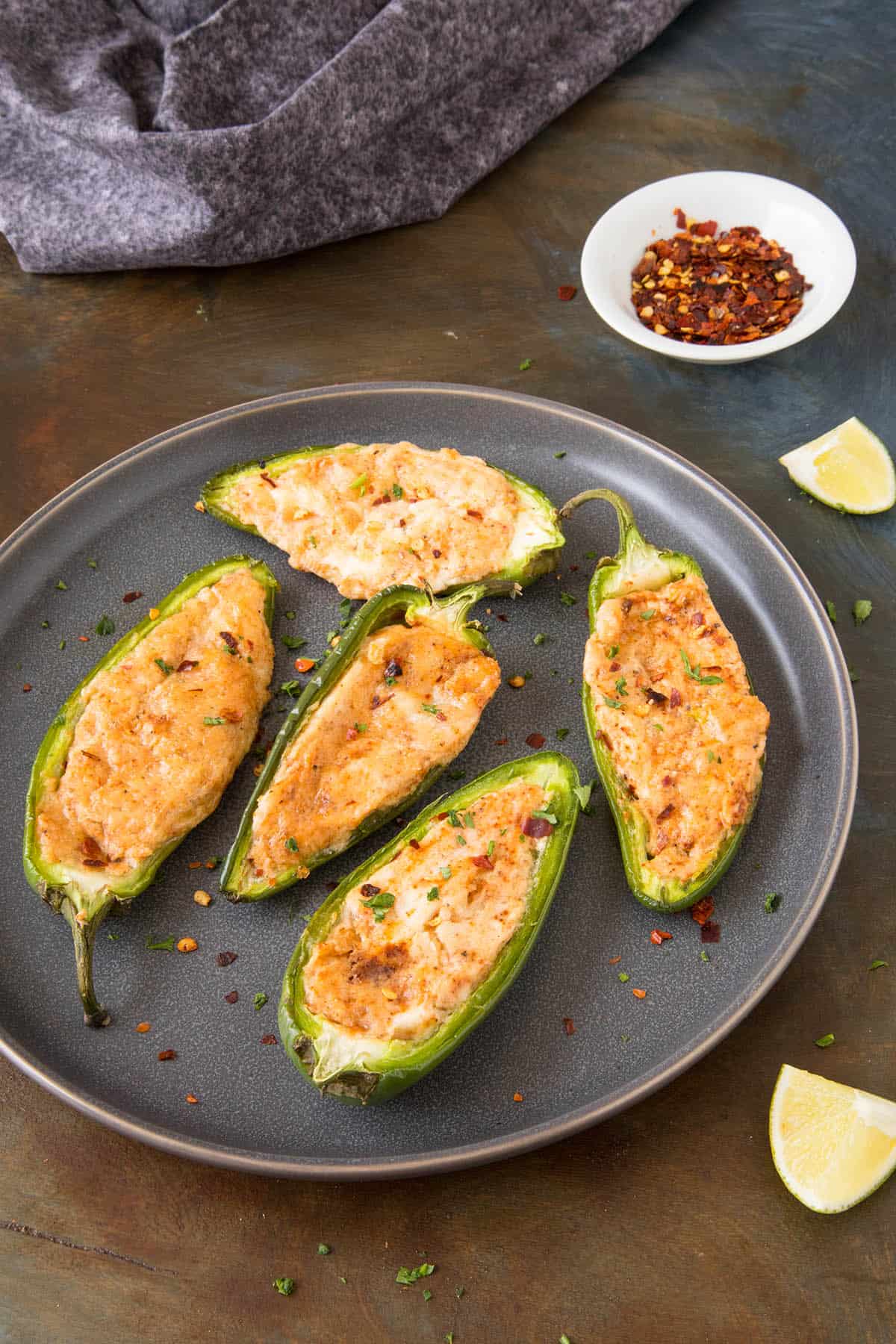 Baked Cream Cheese Jalapeno Poppers served.