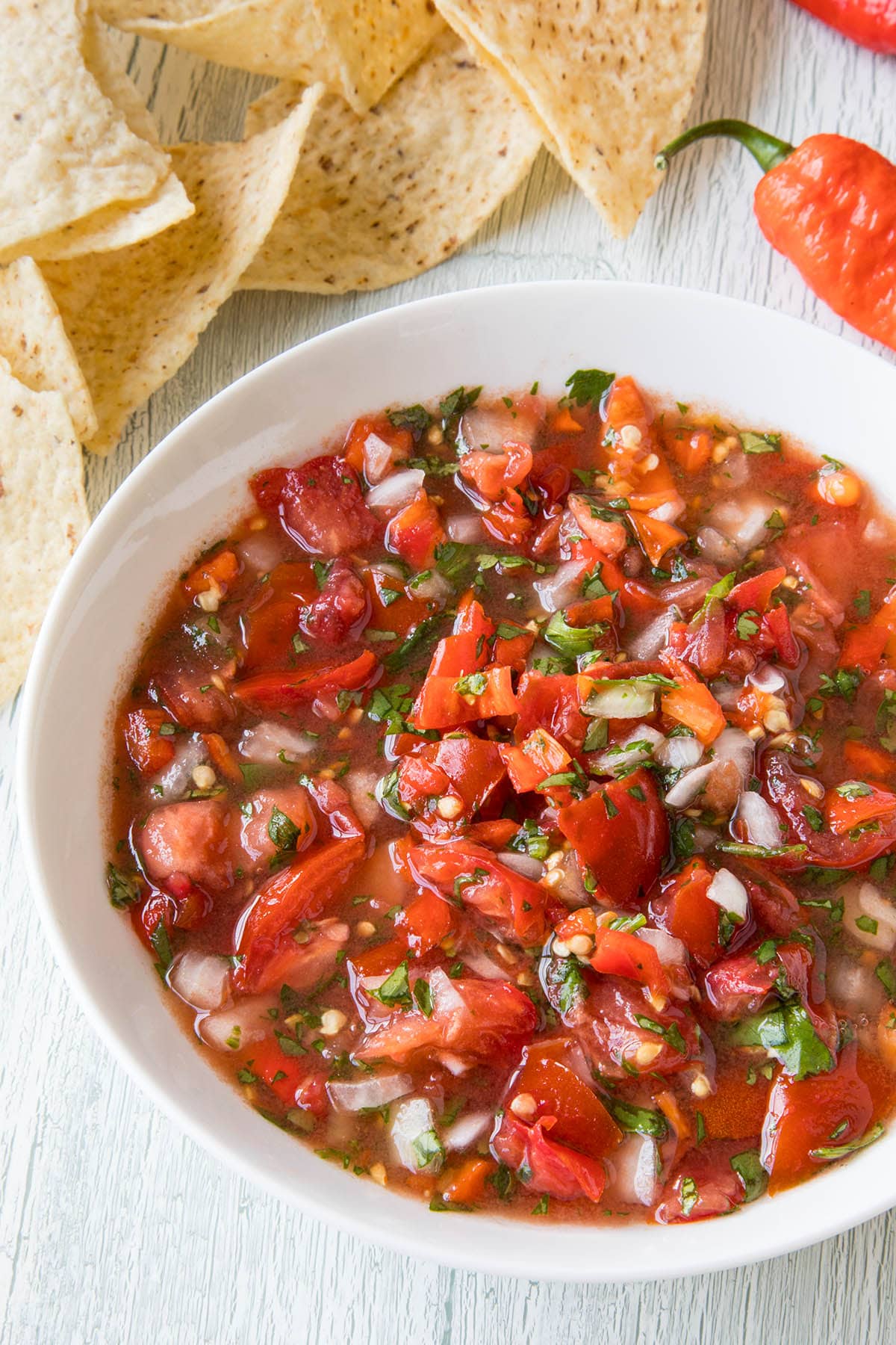 Fresh Ghost Pepper Salsa - Served up in a bowl