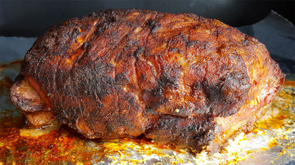 Smoking the pork shoulder