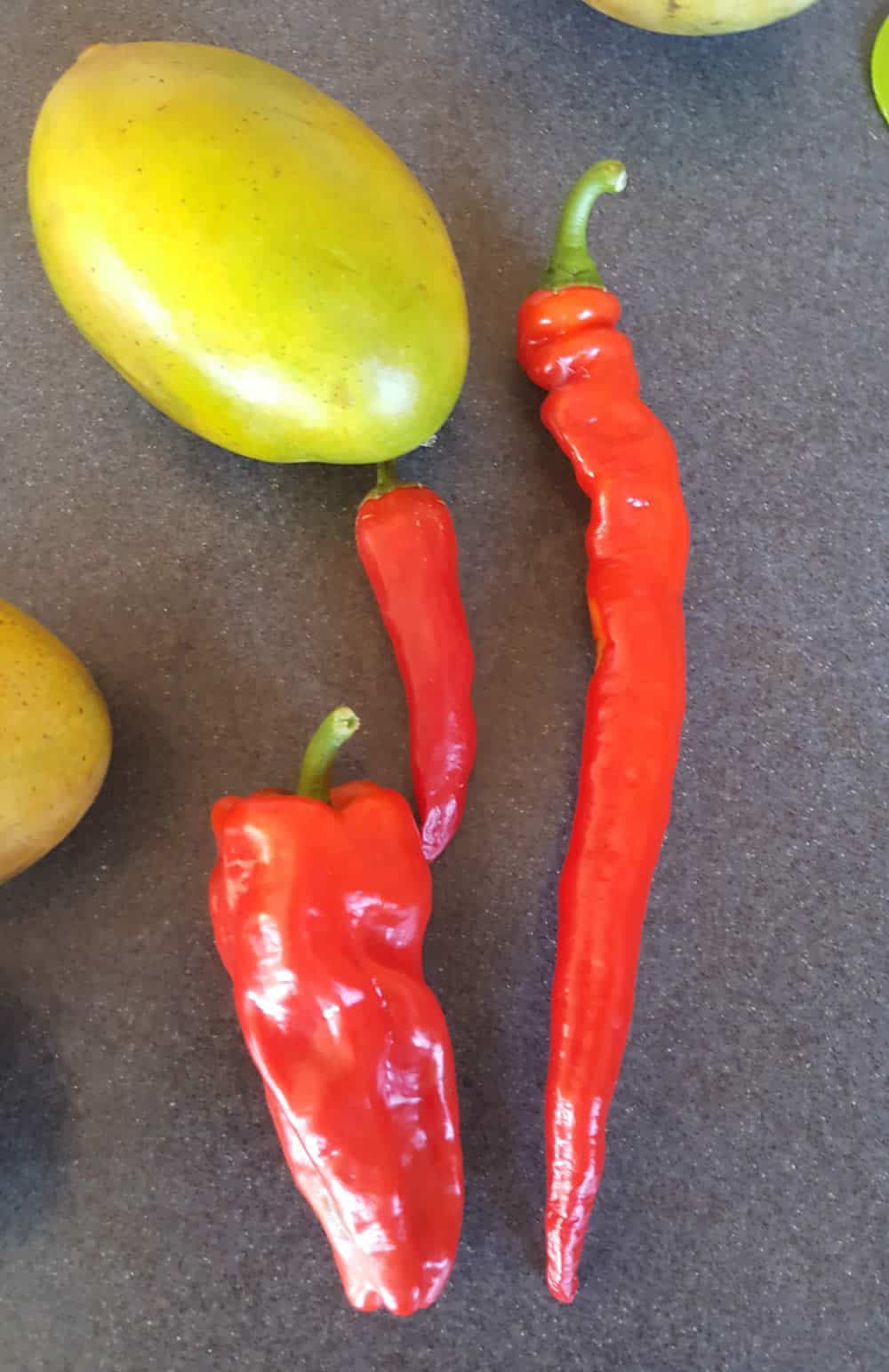 Peppers for our spicy mango chutney