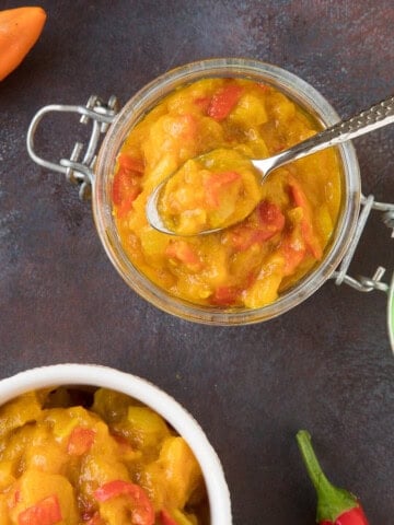 Simmering the Spicy Mango Chutney - Recipe