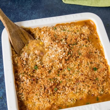 Creamy Cajun Chicken Casserole served.