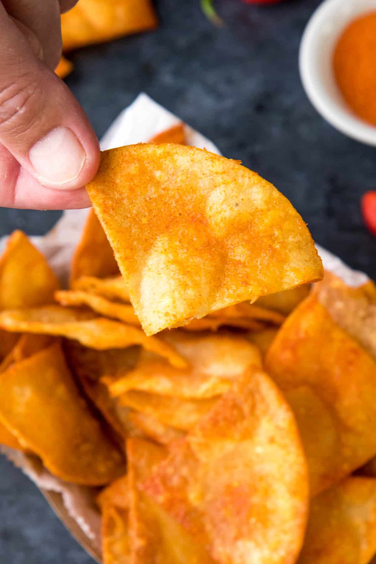 Ghost Pepper Chips ready and served