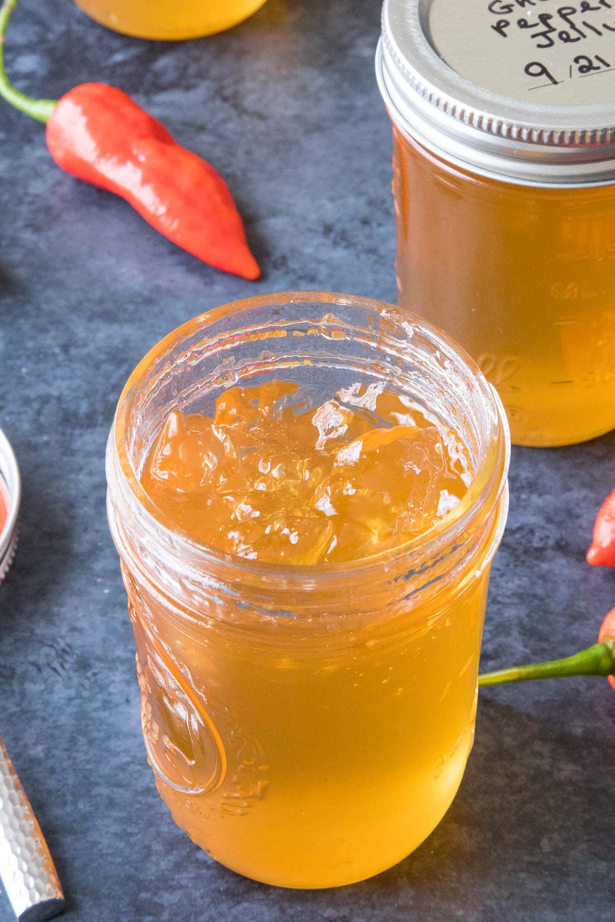 Ghost Pepper Jelly in a jar, Ready to Eat!