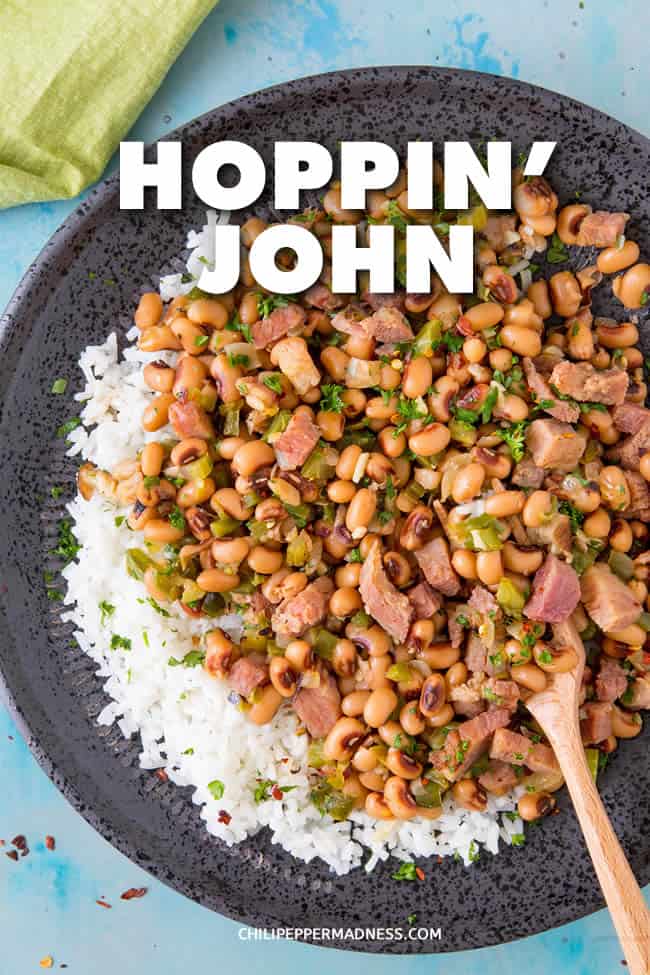 Hoppin\' John - Hoppin\' John is a classic Southern dish of black-eyed peas cooked low and slow, traditionally with rice, flavored with smoked pork and loads of seasonings. It\'s an incredible dish you need to try. #Cajun #SouthernFood #SouthernCooking #SideDish #Blackeyedpeas