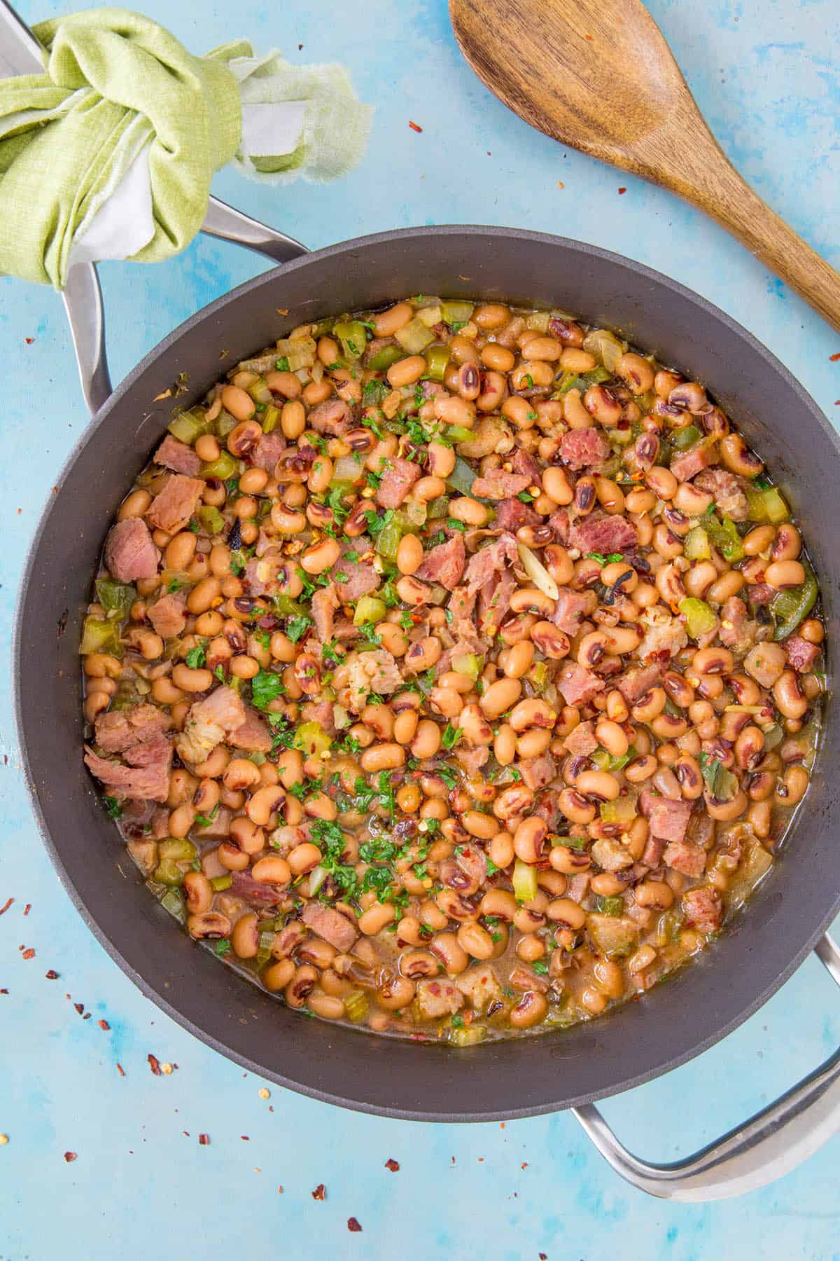 Hoppin' John - in the pan, ready to serve